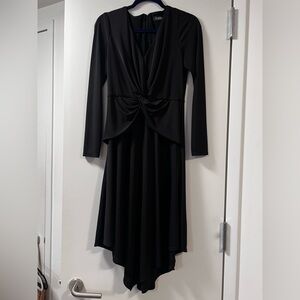 Lauren Ralph Lauren Black Long-Sleeve Twist-Front Women's Dress